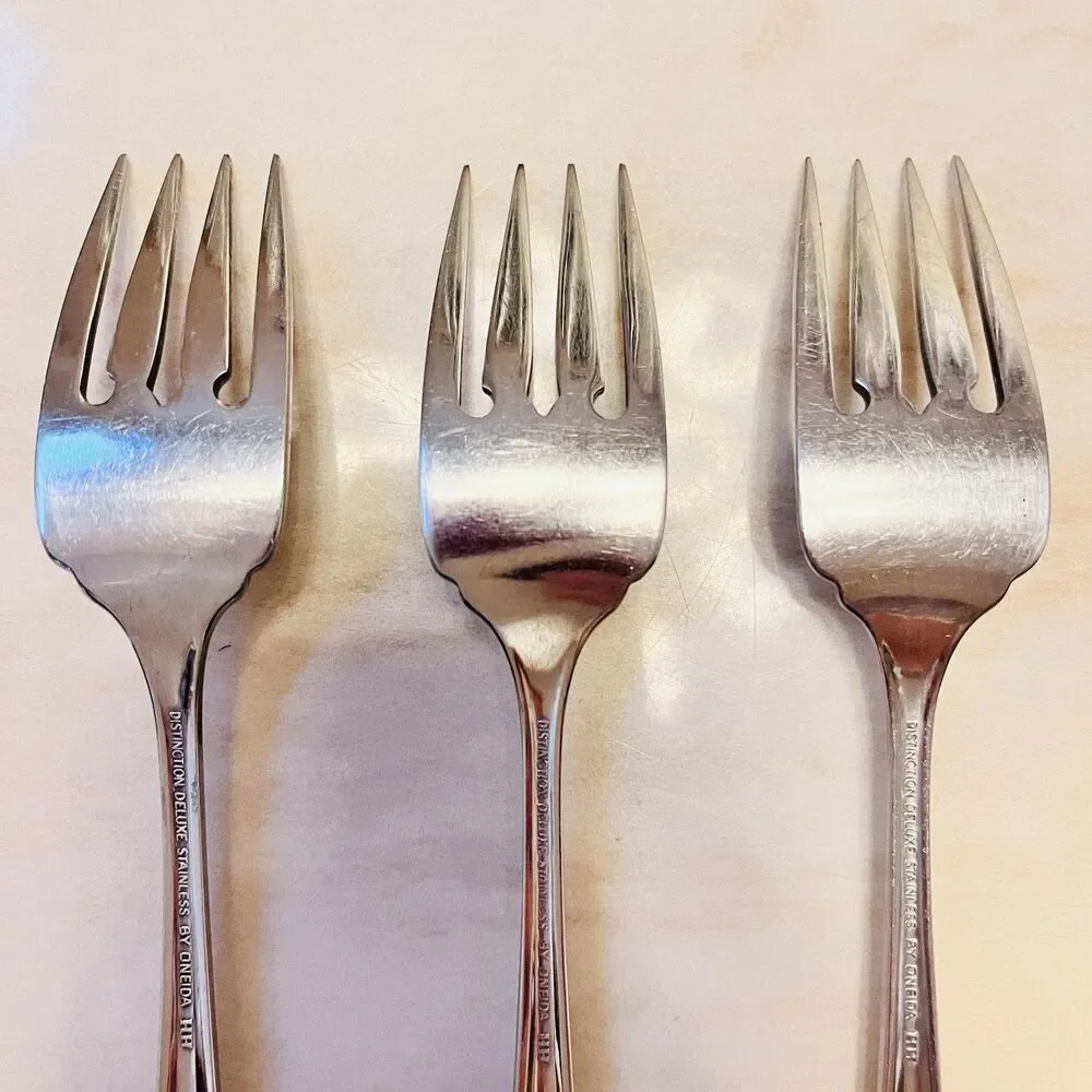3pc ONEIDA Winter Hill Stainless Salad Fork 6 7/8” Distinction Deluxe Canada